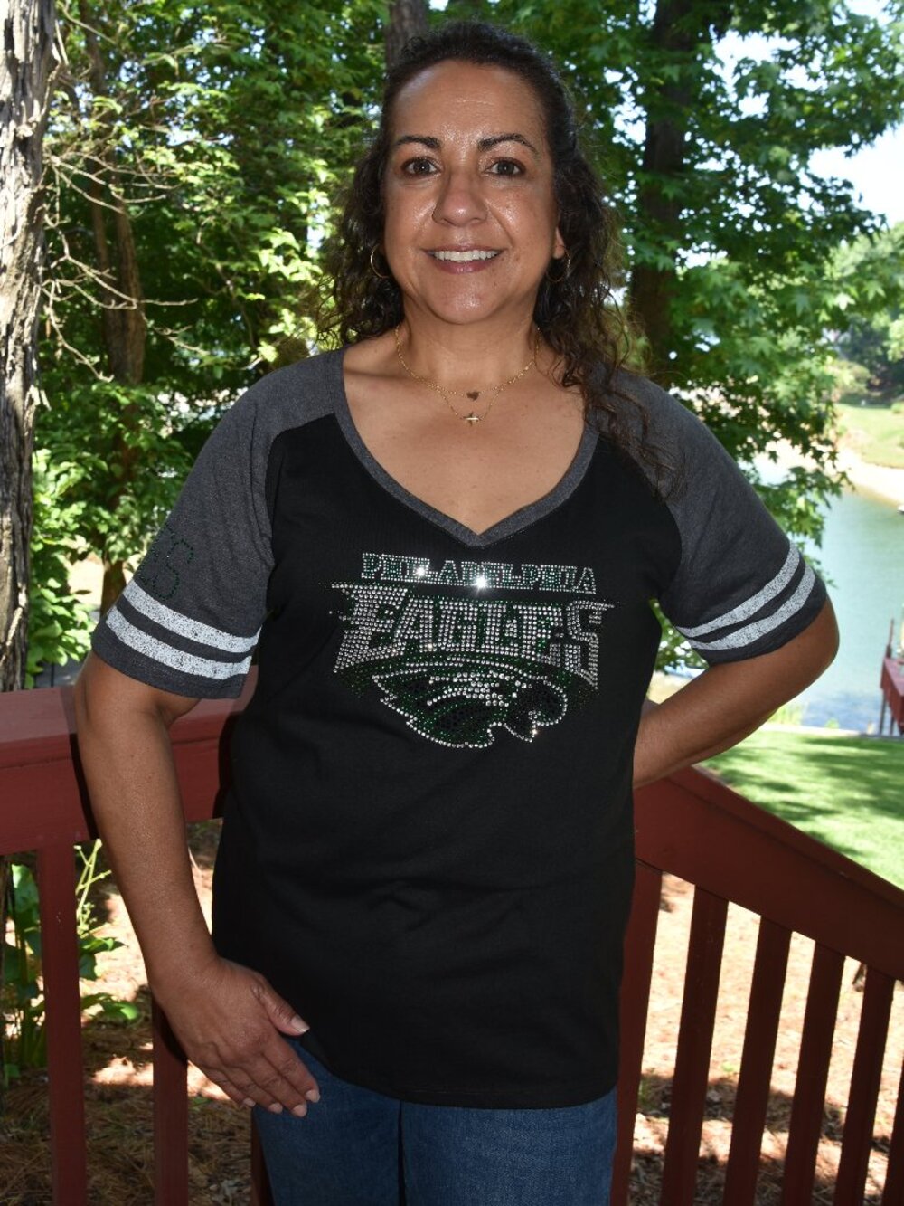 Eagles rhinestone short sleeve shirt Eagles on sleeve XS S M L XL XXL 3X 4X